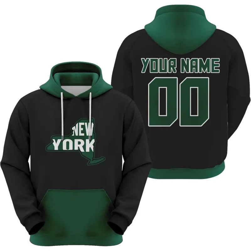 Men's Black New York Custom City Map Hoodie